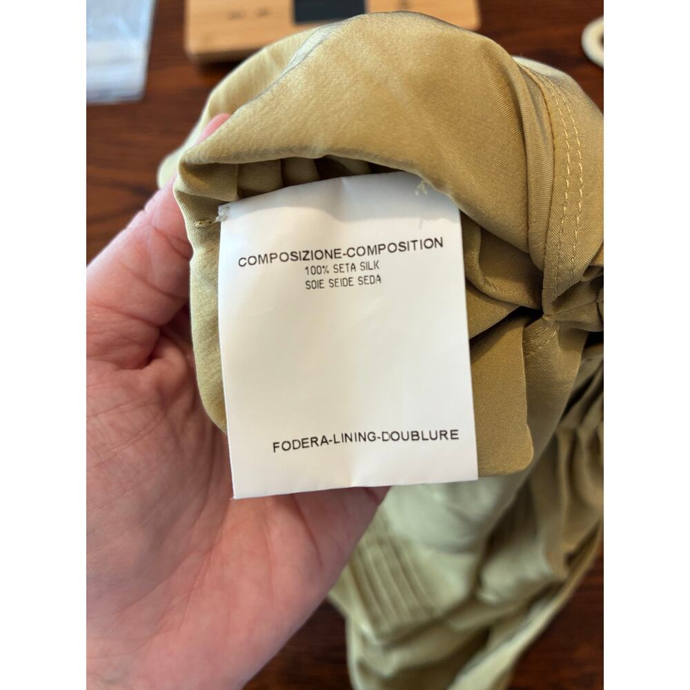 YSL Yves Saint Laurent Silk Blouse Cap Sleeves Green F38 US 6 Small - Picture 4 of 8